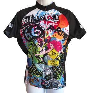 Primal Womens Bicycle Jersey Super Vibrant Color Saturated size L